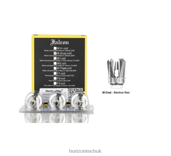 HorizonTech Falcon Coils (3-Pack) - Horizontech Vape Kit 80T6X165 M-Dual Mesh Coil 0.38ohm