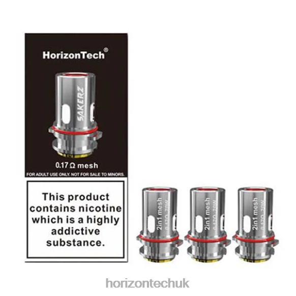 HorizonTech Sakerz Coils (3-Pack) - Horizontech Disposable Vape 80T6X6 2-in-1 Mesh 0.17ohm (3-Pack)