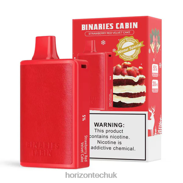 HorizonTech Binaries Cabin Disposable 20mL - Horizon Tech Vape Coils 80T6X79 Strawberry Red Velvet Cake