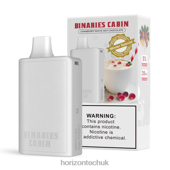 HorizonTech Binaries Cabin Disposable 20mL - Horizon Tech Vape Tank 80T6X80 Cranberry White Hot Chocolate