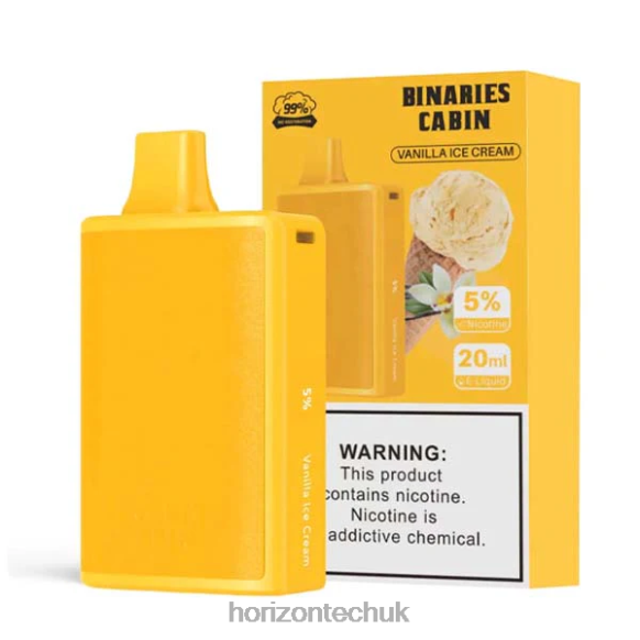 HorizonTech Binaries Cabin Disposable 20mL - Horizontech Disposable Vape 80T6X76 Vanilla Ice Cream