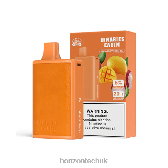 HorizonTech Binaries Cabin Disposable 20mL - Horizontech London 80T6X62 Mango Lychee Ice