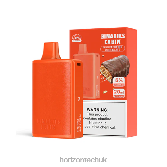 HorizonTech Binaries Cabin Disposable 20mL - Horizontech Vape Kit 80T6X65 Peanut Butter Chocolate