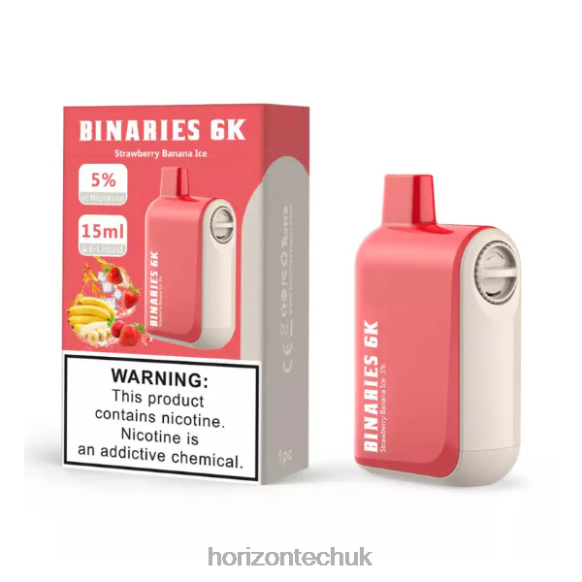 HorizonTech Binaries Cabin Disposable 15mL - Horizon Tech UK 80T6X51 Strawberry Banana Ice