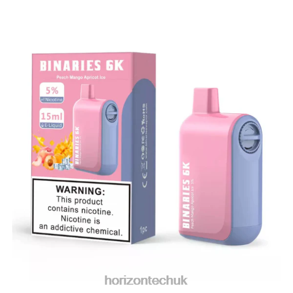 HorizonTech Binaries Cabin Disposable 15mL - Horizontech London 80T6X52 Peach Mango Apricot Ice