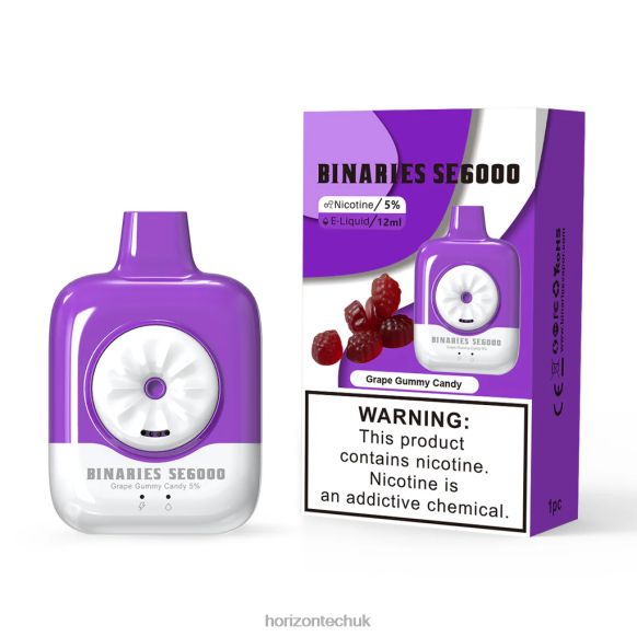 HorizonTech Binaries Cabin Disposable SE 12mL - Horizon Tech Vape 80T6X147 Grape Gummy Candy