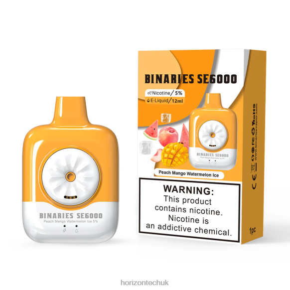 HorizonTech Binaries Cabin Disposable SE 12mL - Horizon Tech Vape UK 80T6X143 Peach Mango Watermelon Ice