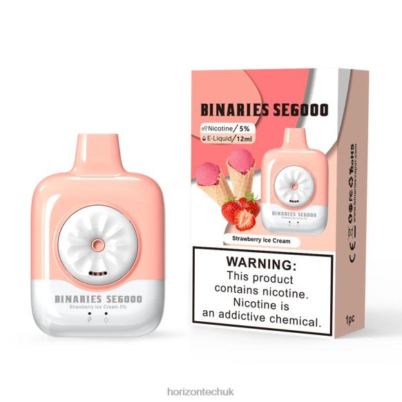 HorizonTech Binaries Cabin Disposable SE 12mL - Horizontech London 80T6X132 Strawberry Ice Cream