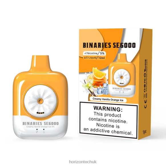 HorizonTech Binaries Cabin Disposable SE 12mL - Horizontech London 80T6X152 Creamy Vanilla Orange Ice