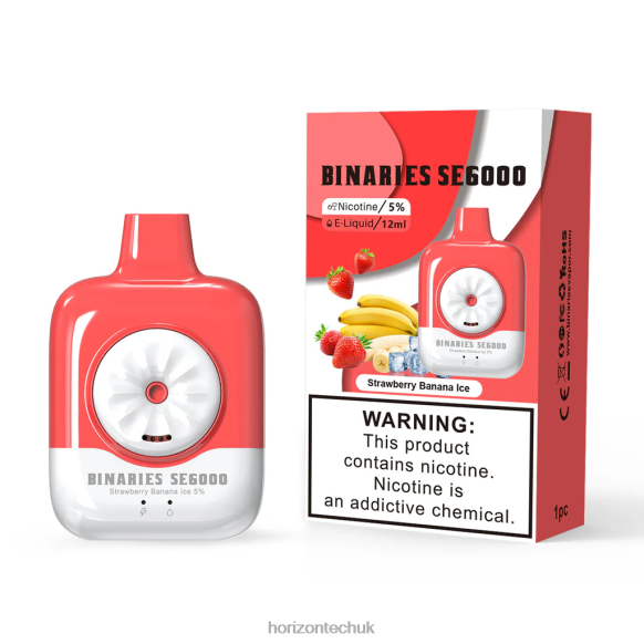 HorizonTech Binaries Cabin Disposable SE 12mL - Horizontech Vape 80T6X134 Strawberry Banana Ice