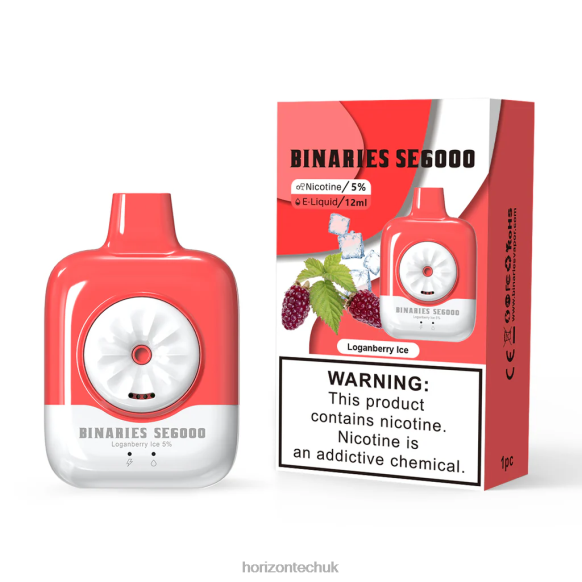 HorizonTech Binaries Cabin Disposable SE 12mL - Horizontech Vape Kit 80T6X155 Loganberry Ice