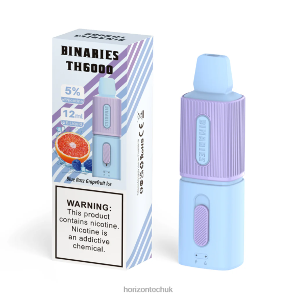 HorizonTech Binaries Cabin TH6000 Disposable 12mL - Horizon Tech Company 80T6X108 Blue Razz Grapefruit Ice