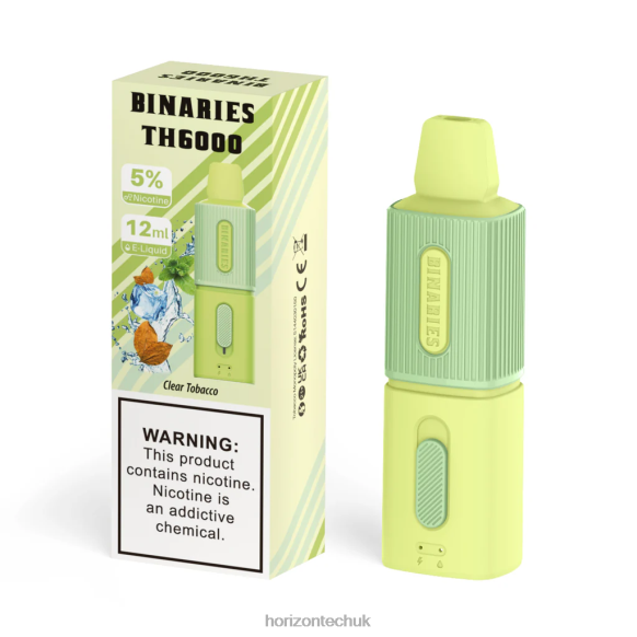 HorizonTech Binaries Cabin TH6000 Disposable 12mL - Horizon Tech UK 80T6X121 Clear Tobacco