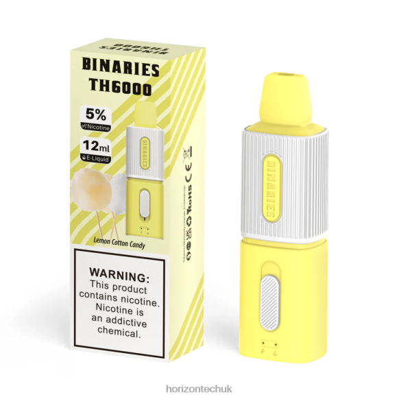 HorizonTech Binaries Cabin TH6000 Disposable 12mL - Horizon Tech Vape Tank 80T6X100 Lemon Cotton Candy