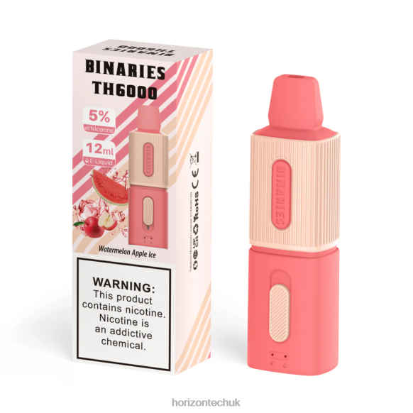 HorizonTech Binaries Cabin TH6000 Disposable 12mL - Horizon Tech Vape Tank 80T6X110 Watermelon Apple Ice