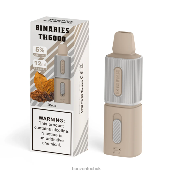 HorizonTech Binaries Cabin TH6000 Disposable 12mL - Horizon Tech Vape Tank 80T6X120 Tobacco