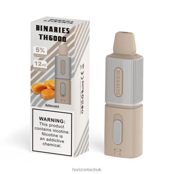 HorizonTech Binaries Cabin TH6000 Disposable 12mL - Horizon Tech Vape UK 80T6X103 Butterscotch