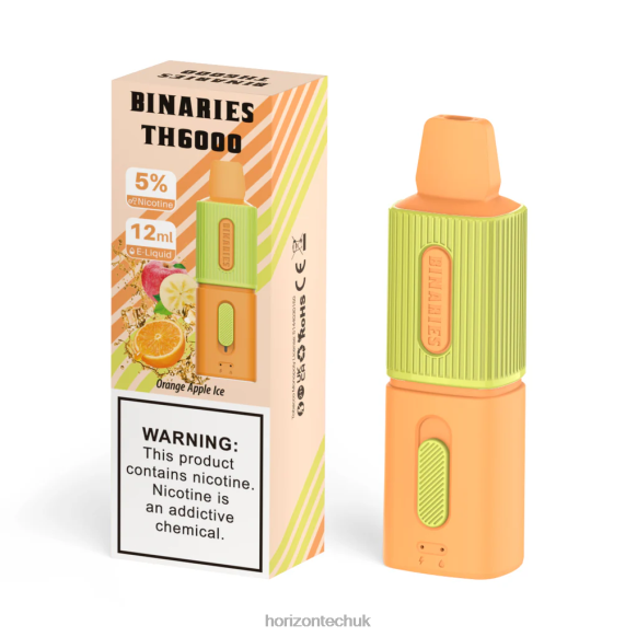 HorizonTech Binaries Cabin TH6000 Disposable 12mL - Horizon Tech Vape UK 80T6X113 Orange Apple Ice