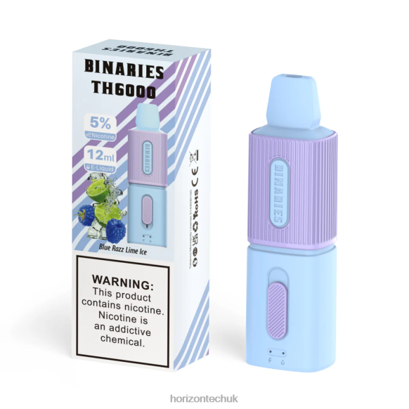HorizonTech Binaries Cabin TH6000 Disposable 12mL - Horizontech Disposable Vape 80T6X106 Blue Razz Lime Ice