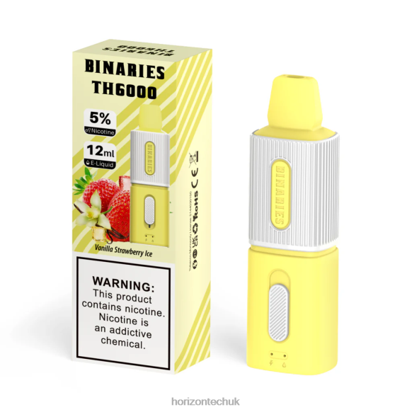 HorizonTech Binaries Cabin TH6000 Disposable 12mL - Horizontech London 80T6X102 Vanilla Strawberry Ice