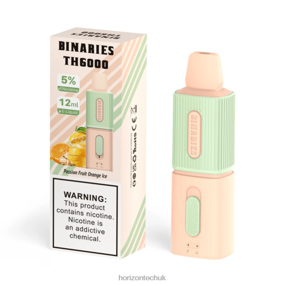 HorizonTech Binaries Cabin TH6000 Disposable 12mL - Horizontech London 80T6X112 Passion Fruit Orange Ice