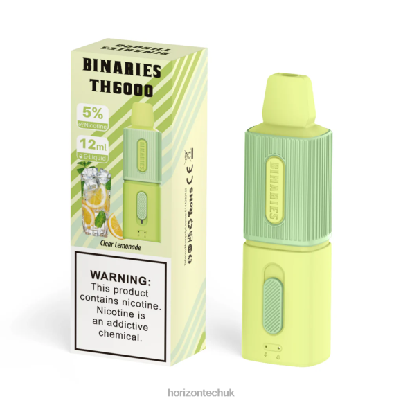 HorizonTech Binaries Cabin TH6000 Disposable 12mL - Horizontech Vape 80T6X114 Clear Lemonade