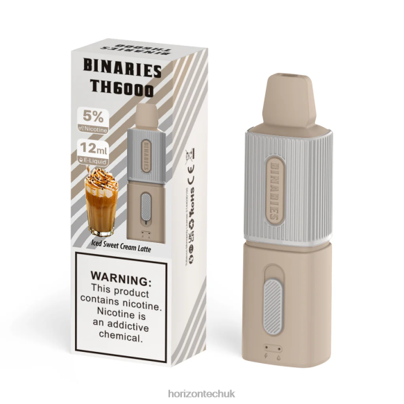 HorizonTech Binaries Cabin TH6000 Disposable 12mL - Horizontech Vape 80T6X124 Iced Sweet Cream Latte