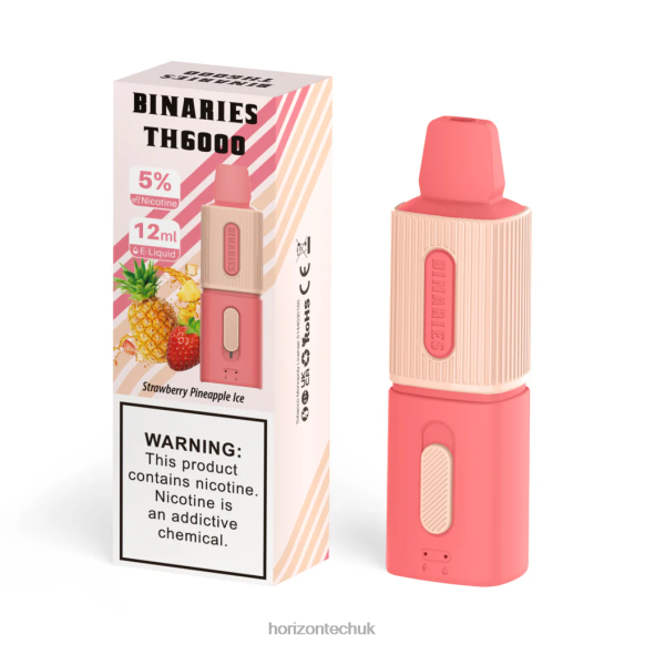 HorizonTech Binaries Cabin TH6000 Disposable 12mL - Horizontech Vape Kit 80T6X105 Strawberry Pineapple Ice