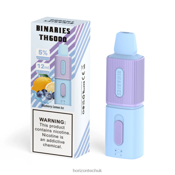 HorizonTech Binaries Cabin TH6000 Disposable 12mL - Horizontech Vape Kit 80T6X115 Blueberry Lemon Ice