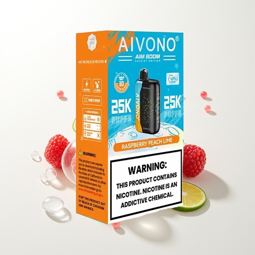 Aivono Aim Boom 25000 Raspberry Peach Lime Zero Nicotine
