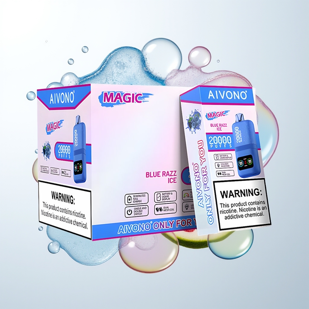 Aivono Aim Magic 20000 Blue Razz Ice Dual Mesh LCD