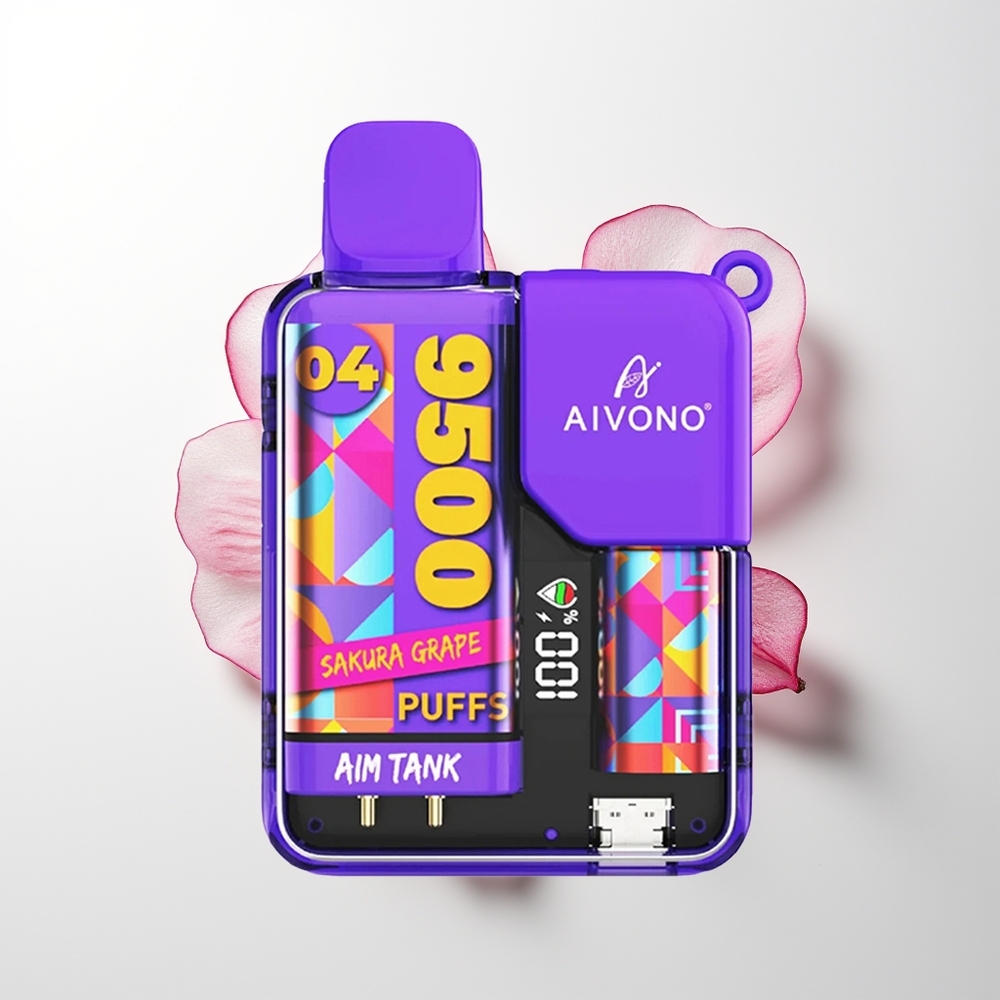 Aivono Aim Tank 9500 Sakura Grape Mesh LCD
