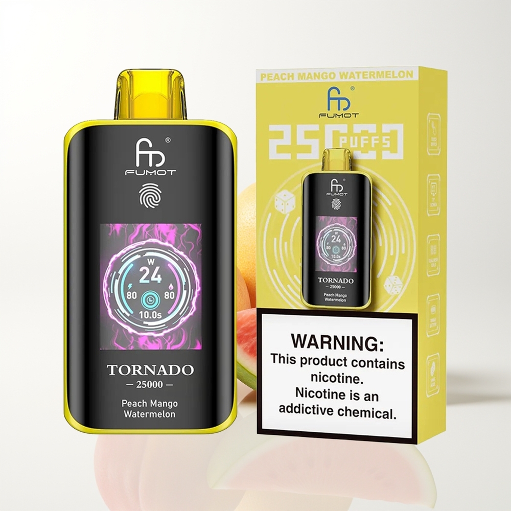 Fumot Tornado 25000 Peach Mango Watermelon HD Screen 700mAh