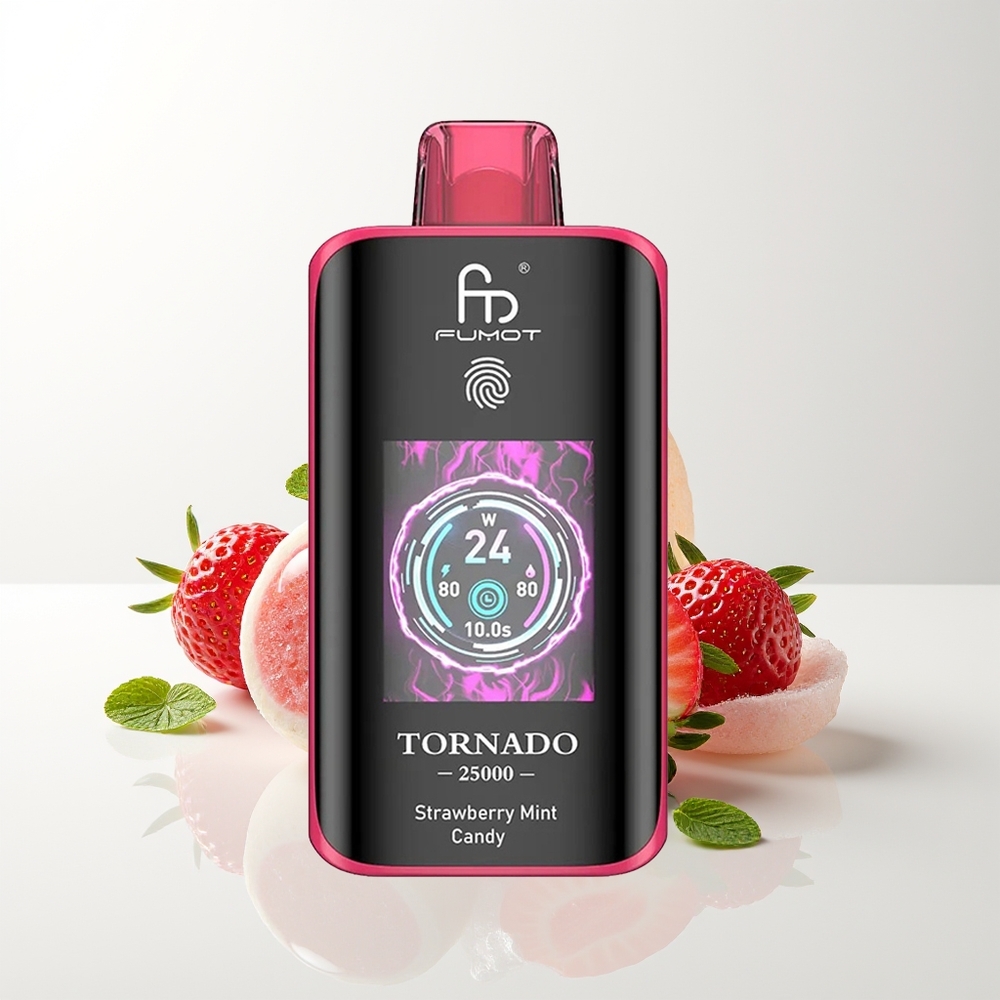 Fumot Tornado 25000 Strawberry Mint Candy HD Rechargeable
