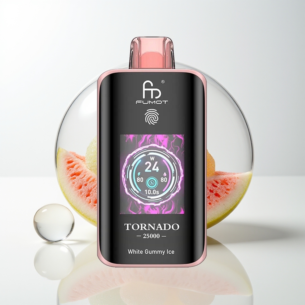 Fumot Tornado 25000 White Gummy Ice HD Rechargeable