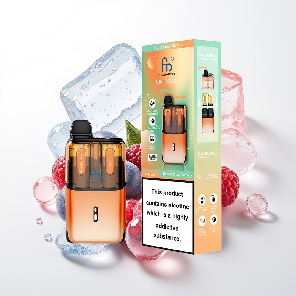 Fumot Ultra T32000 Blueberry Cherry Cranberry - Cherry Ice with 24ml E-Liquid & Mesh Coil