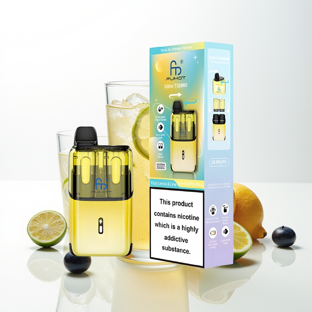 Fumot Ultra T32000 Fizzy Lemon & Lime - Lemon & Blueberry | Mesh Coil & Fast Charging