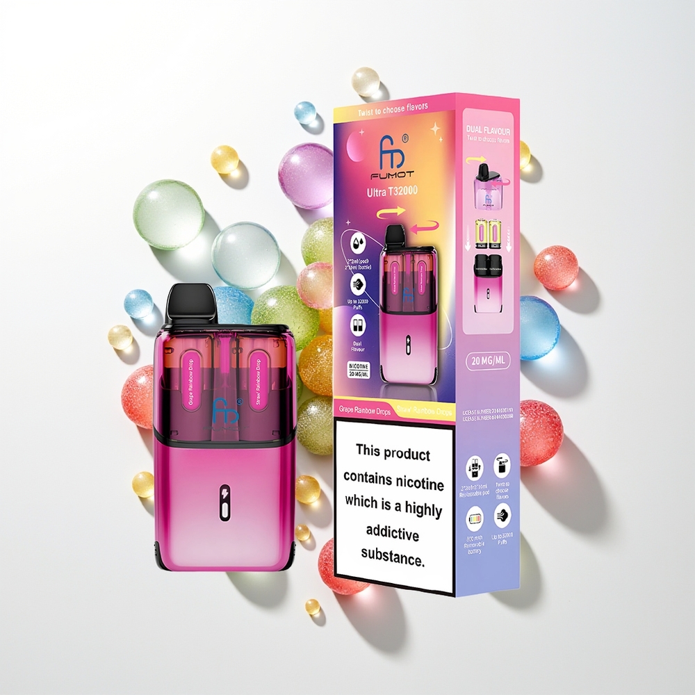 Fumot Ultra T32000 Strawberry Rainbow Drops - Fast Charging Mesh Coil