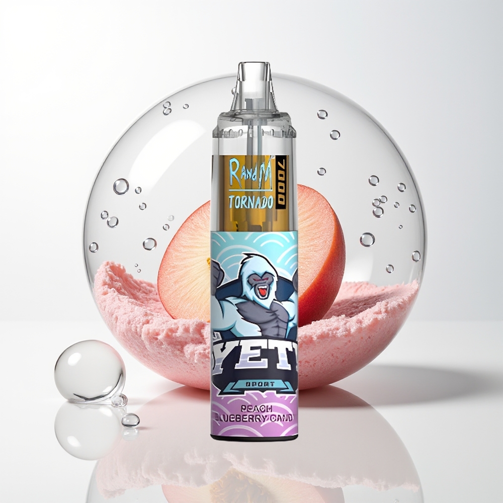RandM Fumot Tornado 7000 Peach Blueberry Candy Mesh Coil Disposable Vape