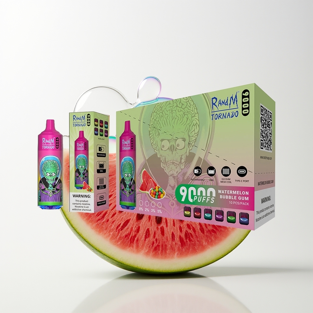 RandM Fumot Tornado 9000 Watermelon Mesh Bubble Gum RGB