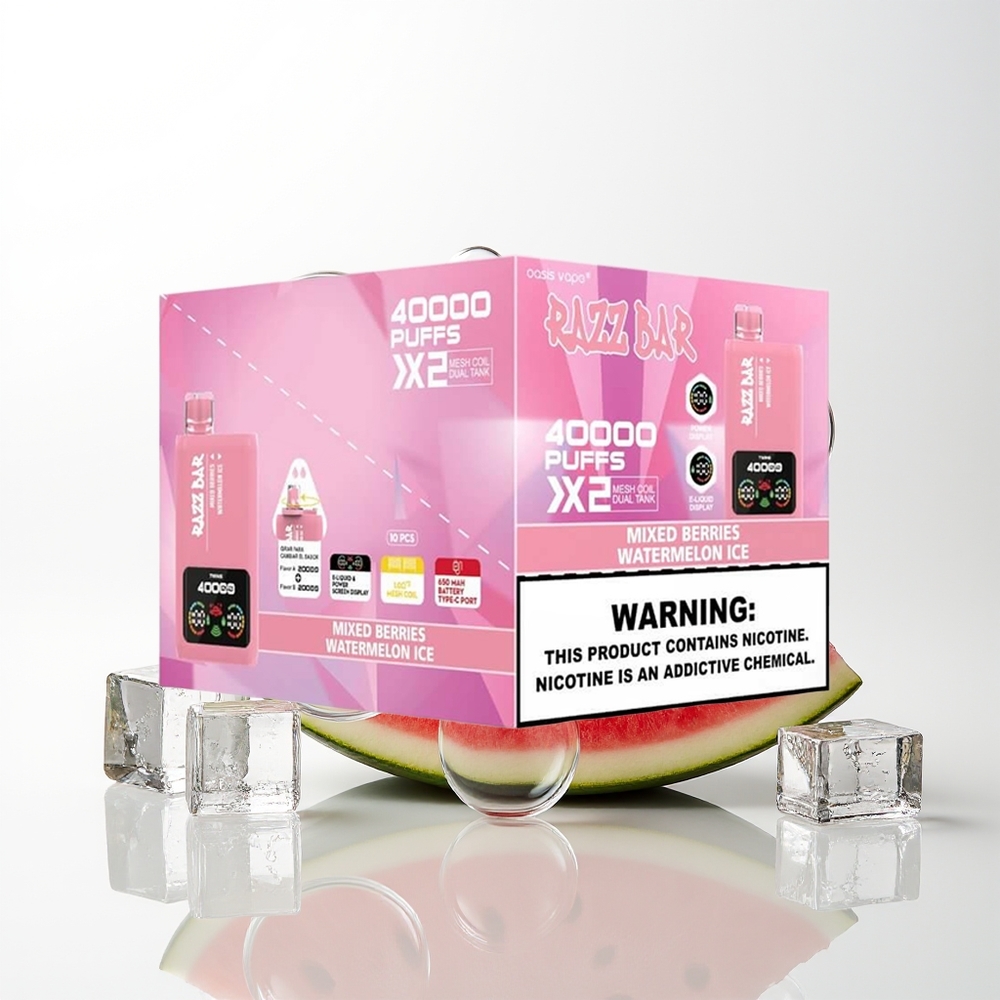 Razz Bar 40000 Mixed Berries - Watermelon Ice with Mesh Coil & 5% Nicotine