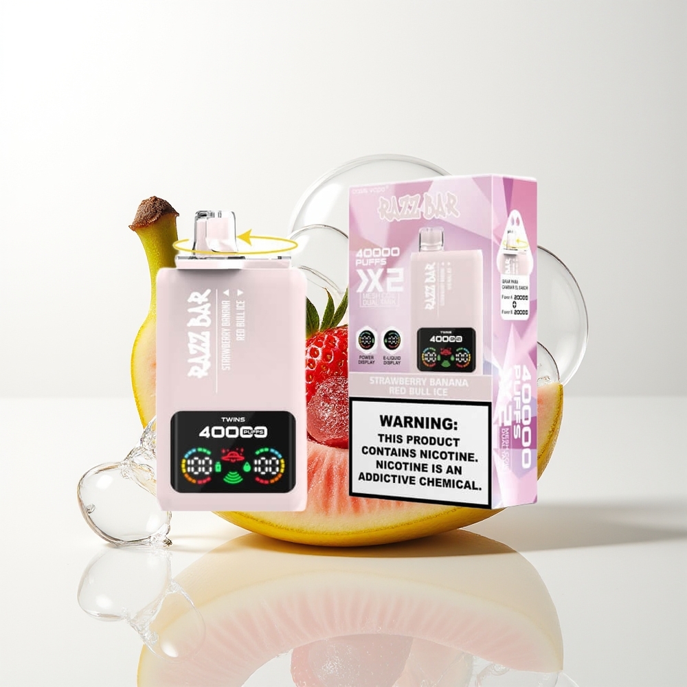 Razz Bar 40000 Strawberry Banana Ice - Dual Mesh 5%