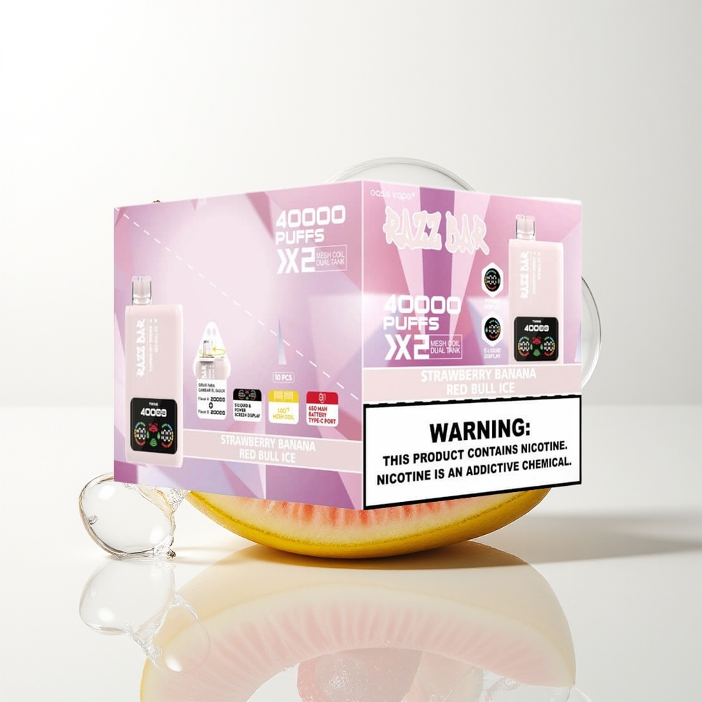 Razz Bar 40000 Strawberry Banana Ice - Dual Mesh 5%