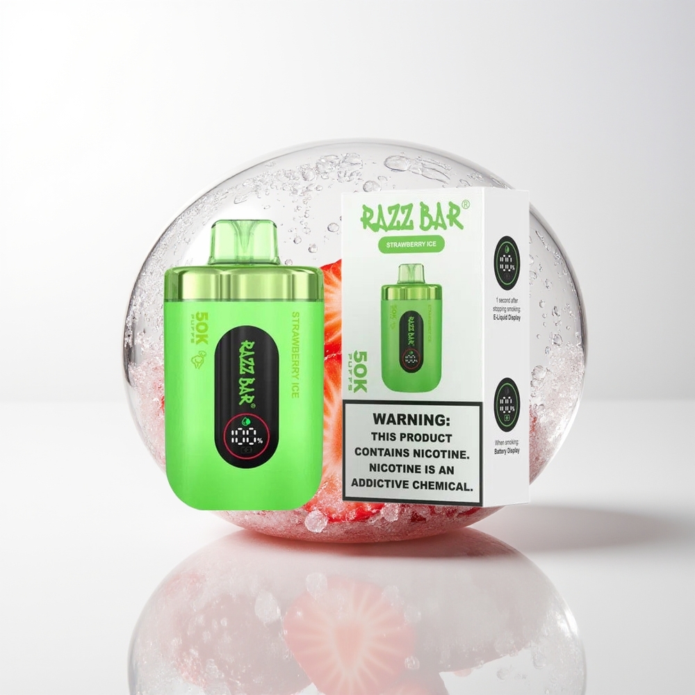 Razz Bar 50K Strawberry Ice Mesh Rechargeable