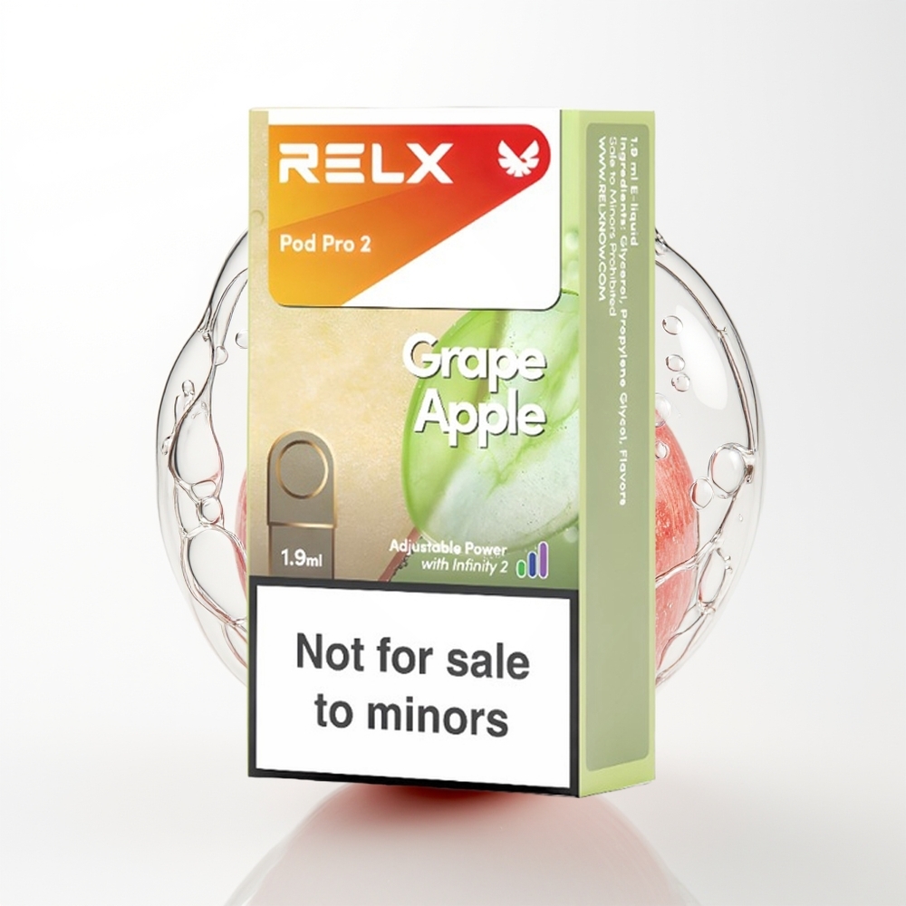Relx Pod Pro 2 Vape Device Grape Apple Pro Boost 1.9ml Dual Pack