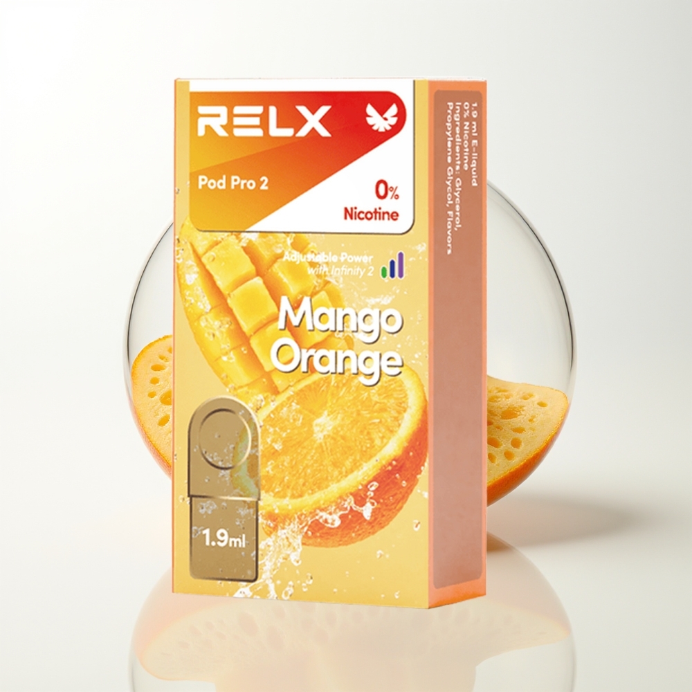 Relx Pod Pro 2 Vape Device Mango Orange EcoBoost 2-Pack